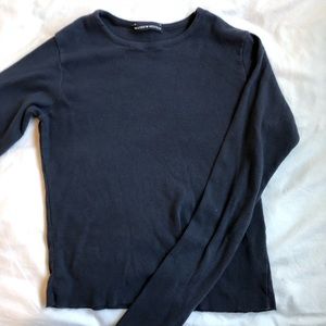Brandy Melville Navy Blue Thermal Top